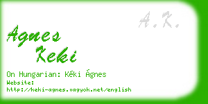 agnes keki business card