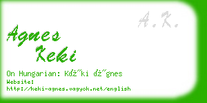 agnes keki business card
